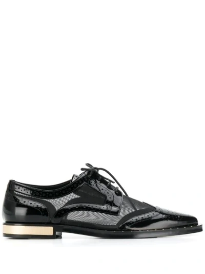Dolce & Gabbana Brogue Detail Derby Shoes In Black