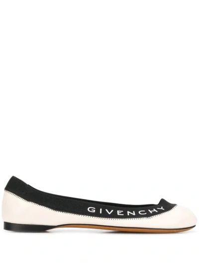 Givenchy Elasticated Ballerina Flats In White