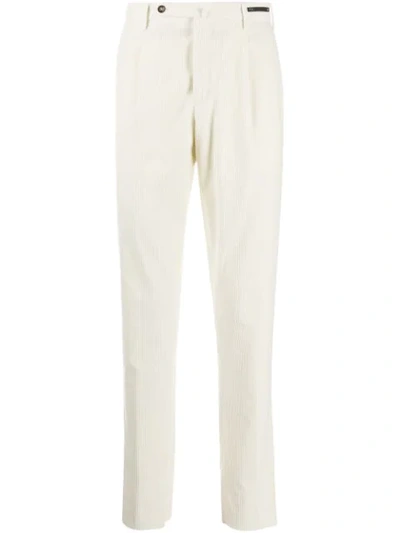 Pt01 Regular Fit Corduroy Chinos In White