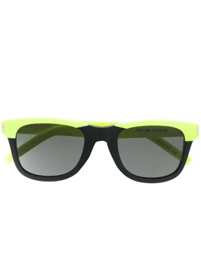 Saint Laurent Rectangle Frame Sunglasses In Yellow