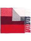 Begg & Co Colour Block Scarf In Red