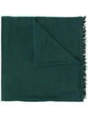 Begg & Co Cashmere Knit Scarf In Green