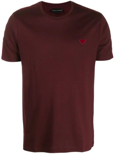 Emporio Armani Logo Patch Crew-neck T-shirt In Red