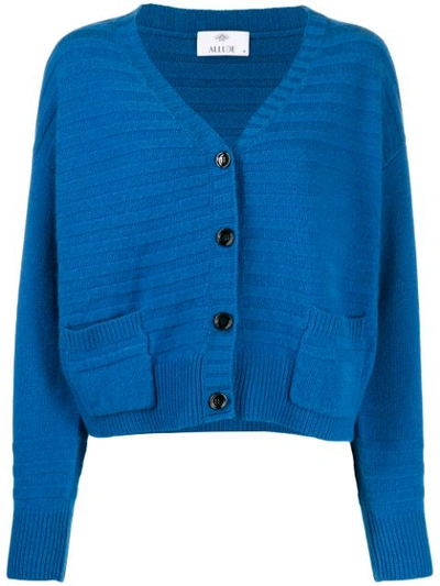 Allude Ribbed Knitted Cardigan In Blue