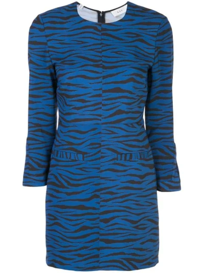 A.l.c Stretch Fit Tiger-print Dress In Blue Black