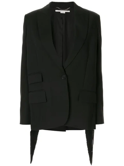 Stella Mccartney Fringe Back Blazer In Black