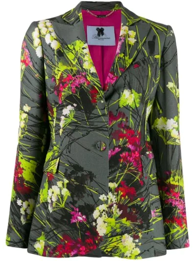 Blumarine Single-breasted Floral-print Blazer In 178 Multicolor