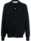 Comme Des Garçons Play Heart Logo V-neck Cardigan In Blue