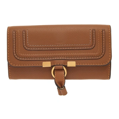 Chloé Marcie Leather Continental Wallet In Tan
