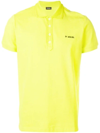Diesel Heal Ss Polo Top In Yellow