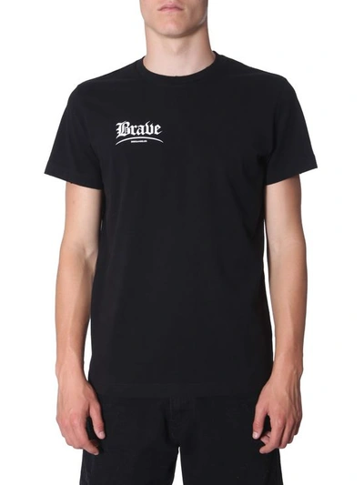 Diesel Just Y14 Brave Print Ss T Shirt In Black