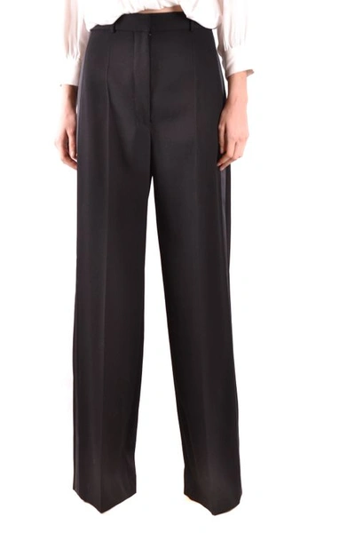 Burberry High-waisted Wide-leg Trousers In Black
