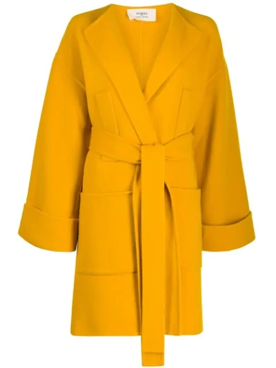 Ports 1961 1961 - Long Ocher Yellow Coat In 321-321