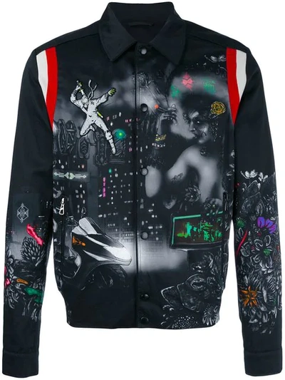 Lanvin Lonely Town Heavy Techno Satin Jacket, Washed Black