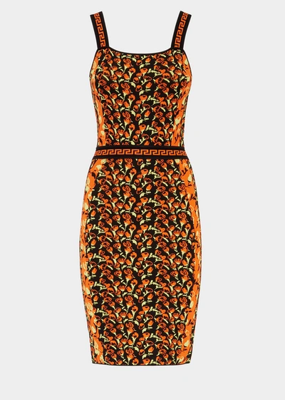 Versace Flower Thrift Stretch Dress In Print | ModeSens