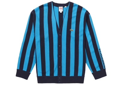Pre-owned Supreme  Lacoste Stripe Cardigan Navy