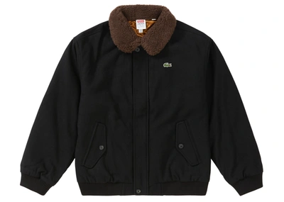 Pre-owned Supreme Lacoste Wool Bomber Jacket Black | ModeSens