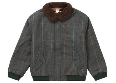 Pre-owned Supreme Lacoste Wool Bomber Jacket Plaid | ModeSens