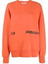 Ambush Contrast Logo Print Sweatshirt In Orange