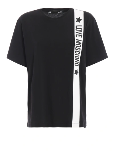 Love Moschino Vertical Logo Band Black Over T-shirt