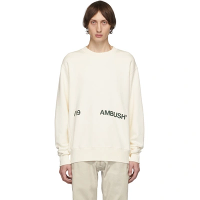 Ambush Relaxed-fit Logo Print Sweatshirt In White