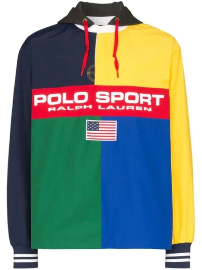 Polo Ralph Lauren Colour-block Hooded Jacket In Blue