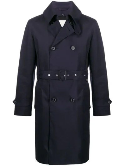 Mackintosh Monkton Raintec Cotton Trench Coat In Blue