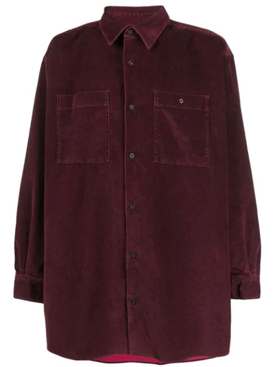 Acne Studios Oversized Corduroy Shirt In Red