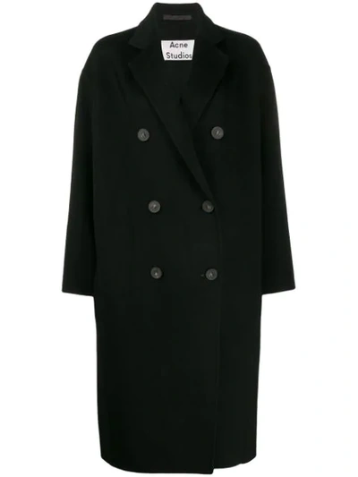 Acne Studios Doppelreihiger Oversized-mantel In Black