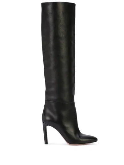 Oscar De La Renta Black Leather Margot Knee-high Boot
