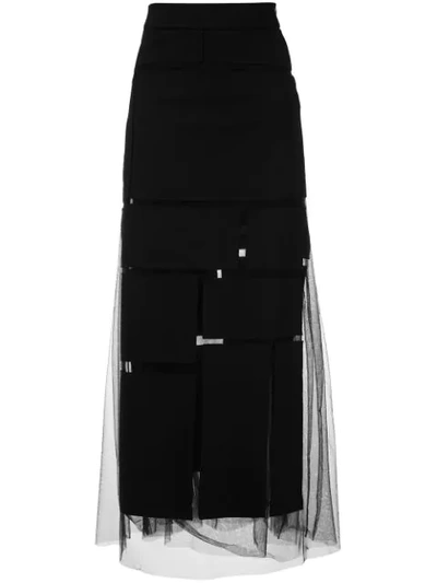 Gloria Coelho Panelled Maxi Skirt In Black