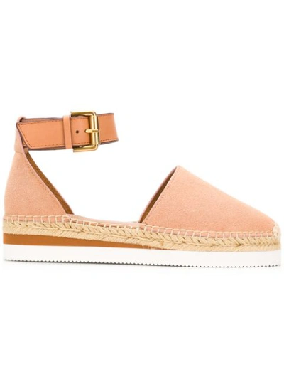 See By Chloé Buckled Espadrille Sandals In 320 Nude