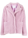 Stand Studio Shearling-jacke Im Oversized-look In Pink