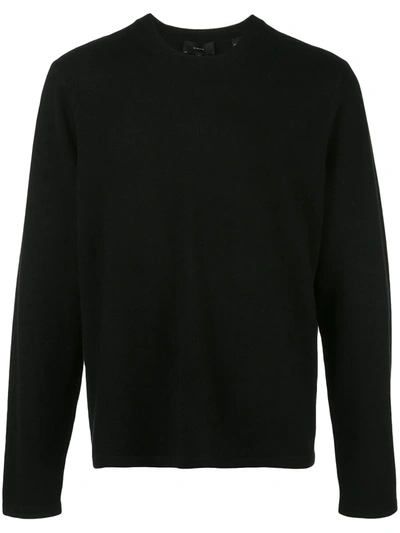 Vince Long-sleeve Fitted Sweater In Black