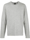 Vince Birdseye Raglan Long-sleeve Sweater In Heather Gray/ Pearl