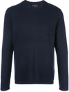 Vince Long-sleeve Fitted Sweater In Blue