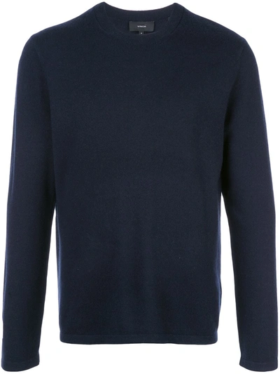 Vince Long-sleeve Fitted Sweater In Blue
