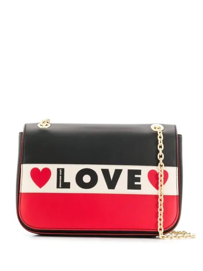 Love Moschino Love Logo Shoulder Bag In Black