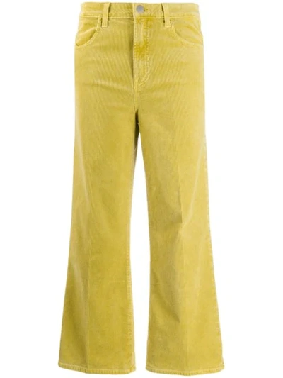 J Brand Kickflare Corduroy Trousers In Green