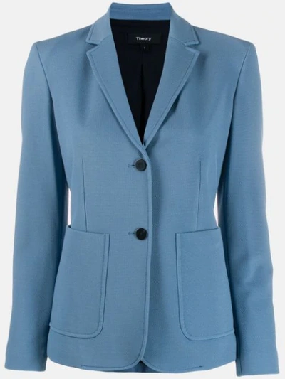 Theory Plain Fitted Blazer In Blue