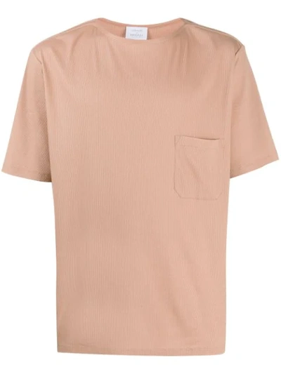 Lemaire Ribbed Crew Neck T-shirt In Neutrals