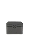 Valextra Textured Leather Cardholder In Grey