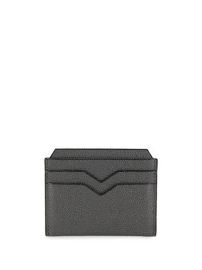 Valextra Textured Leather Cardholder In Grey