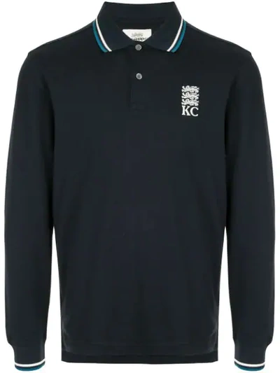 Kent & Curwen Long Sleeved Polo Shirt In Blue