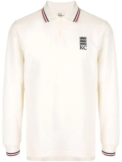 Kent & Curwen Long Sleeved Polo Shirt In White