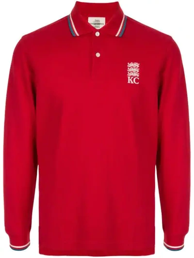 Kent & Curwen Long Sleeved Polo Shirt In Red