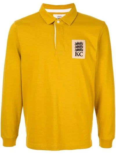 Kent & Curwen Long Sleeve Polo Shirt In Yellow