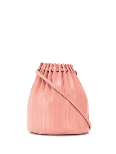 Mansur Gavriel Pleated Style Bucket Bag In Pink