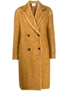 Agnona Double-breasted Midi Coat In Brown