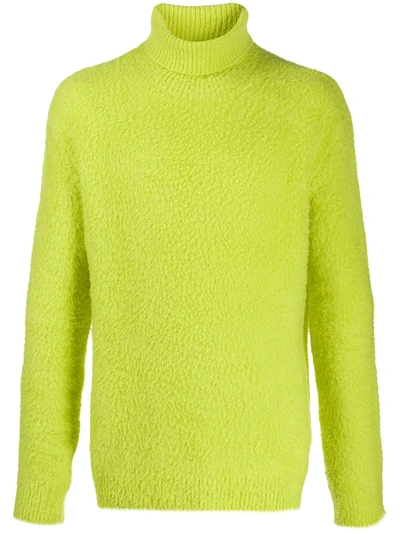Paura Textured Relaxed-fit Jumper In Green